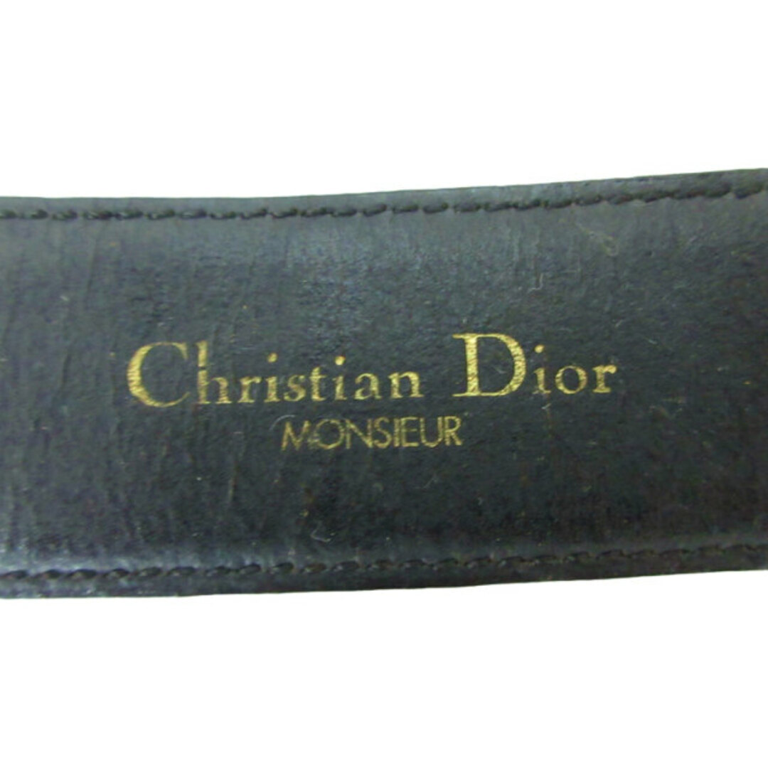 Christian Dior(クリスチャンディオール)のクリスチャンディオール レザー ベルト ロゴ ハトメ 黒 ブラック ☆AA★ メンズのファッション小物(ベルト)の商品写真