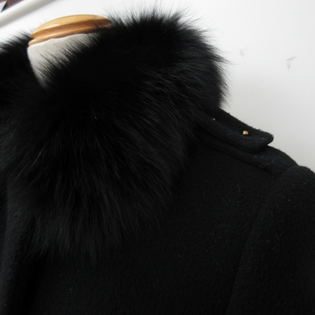 EPOCA(エポカ)のエポカ ファーロングコート フォックス ウール 40 約M ブラック IBO46 レディースのジャケット/アウター(毛皮/ファーコート)の商品写真