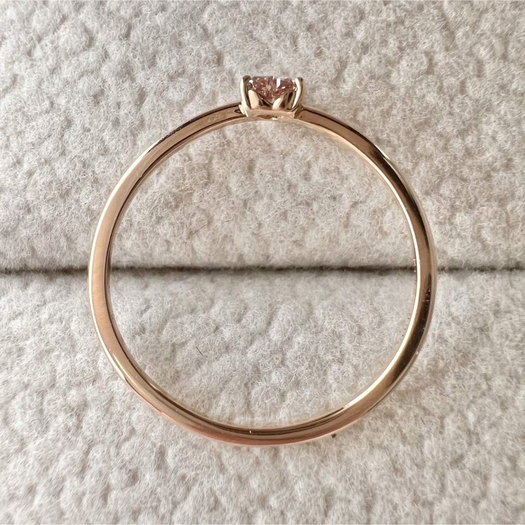 K18 PG ハートシェイプ ピンクダイヤモンド 0.045ct リング 2号 レディースのアクセサリー(リング(指輪))の商品写真