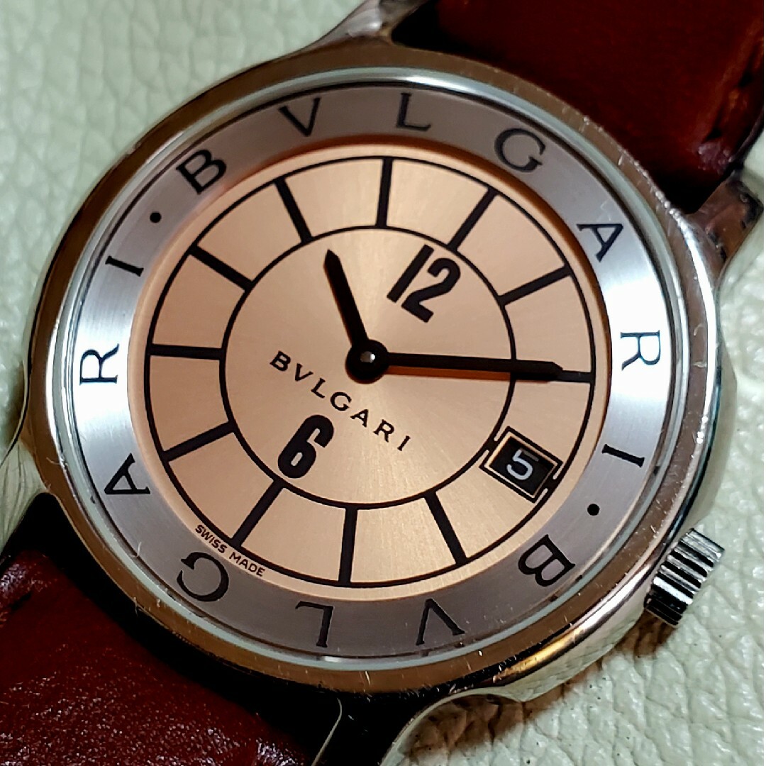 【広尾店】ブルガリ BVLGARI ソロテンポ 腕時計 クォーツ ST35S ブラウン【13175】