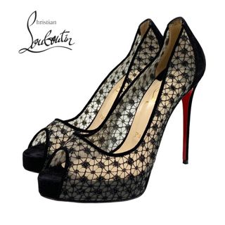 Christian Louboutin - クリスチャンルブタン Christian Louboutin VERY LACE 120 パンプス パーティーシューズ 靴 シューズ レース ブラック 黒