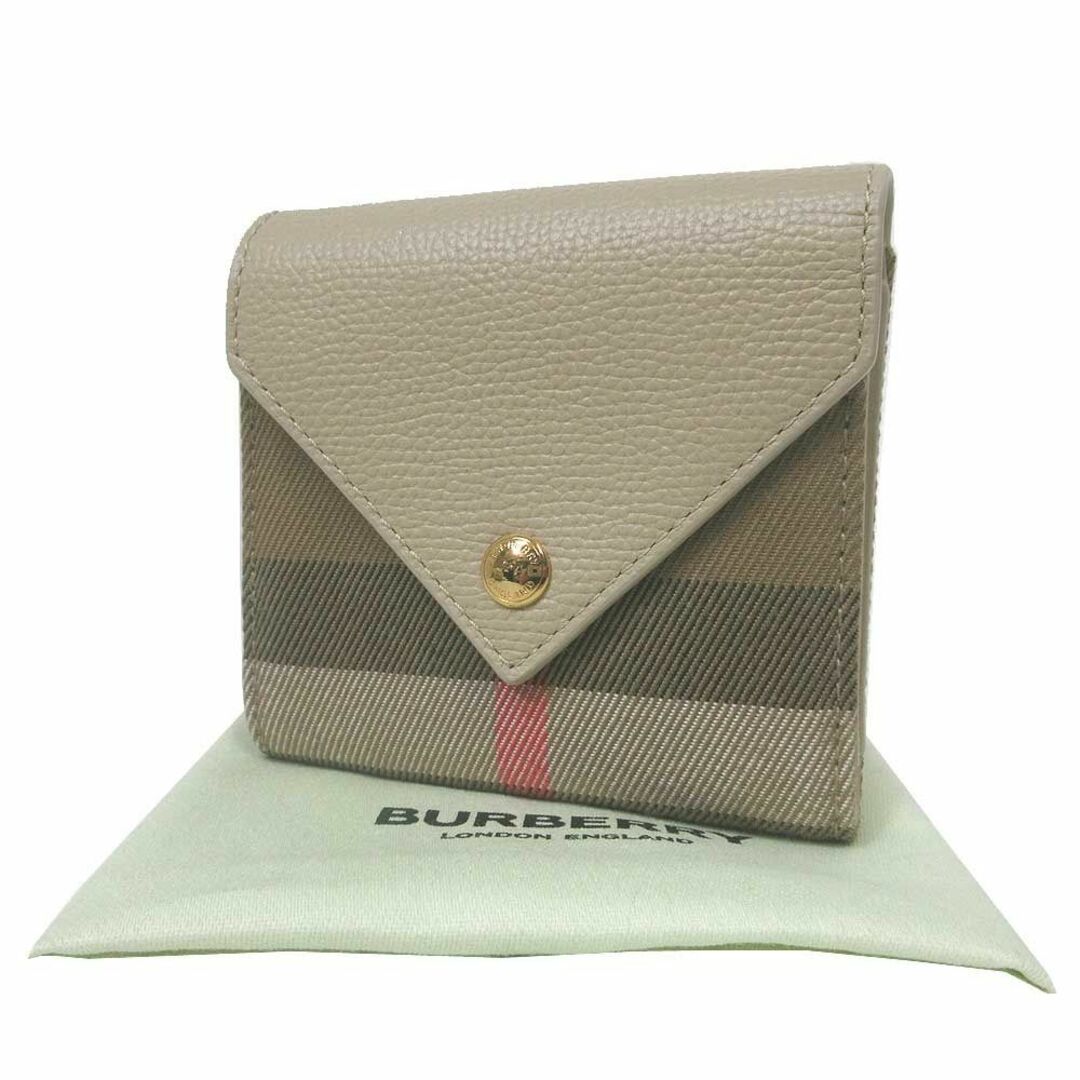 BURBERRY(バーバリー)の【新品】バーバリー 財布 三つ折り財布 8073146 LIGHT BEIGE (ライトベージュ系×ベージュ系マルチ) BURBERRY リラ バーバリーチェック ウォレット アウトレット レディース レディースのファッション小物(財布)の商品写真