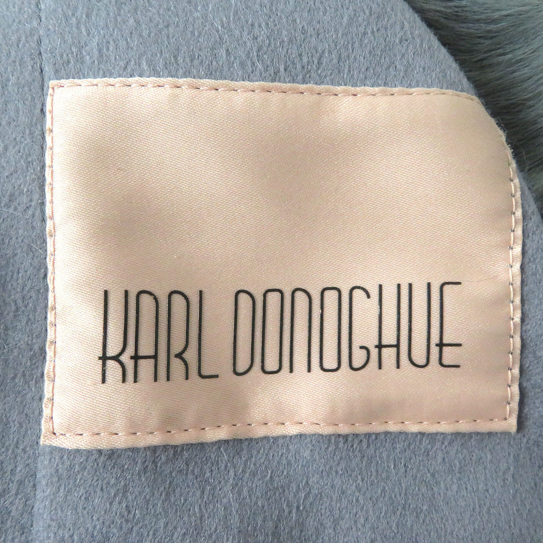 極美品 KARL DONOGHUE カールドノヒューレザー使い ロング ムートンコート グレー系 S 英国製 正規品 レディース レディースのジャケット/アウター(ムートンコート)の商品写真