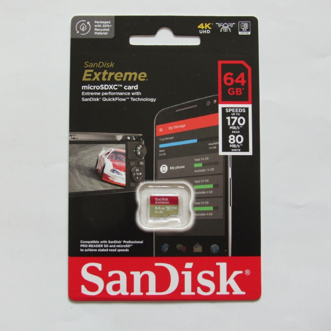 SanDisk(サンディスク)の64GB読込170MB/s★サンディスク ExtremeマイクロSDカード エンタメ/ホビーのゲームソフト/ゲーム機本体(その他)の商品写真