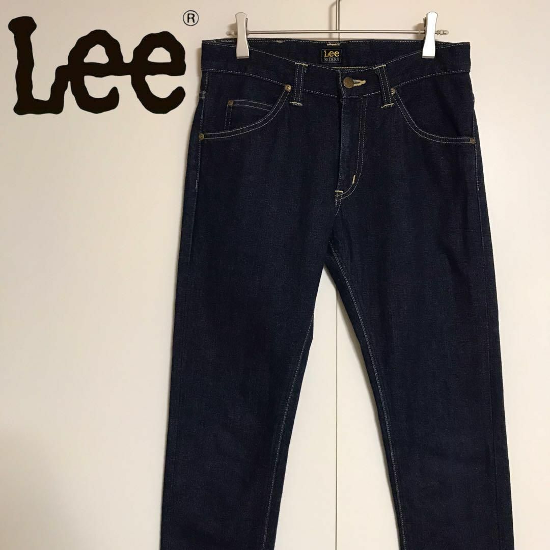 Lee(リー)の【日本製】リー　牛革ラベル付きストレートジーンズ　インディゴブルー　A971 レディースのパンツ(デニム/ジーンズ)の商品写真