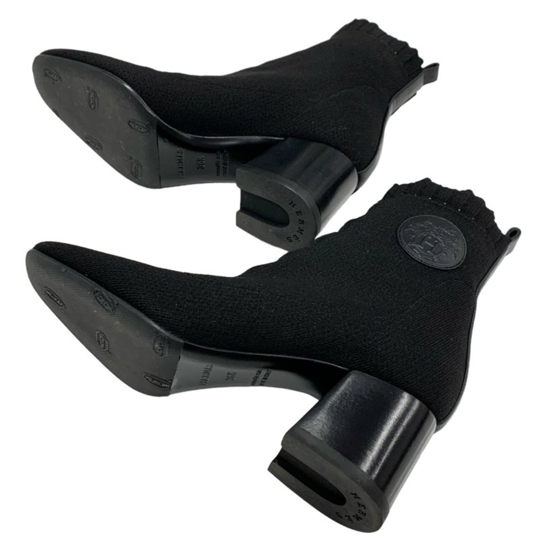 Hermes(エルメス)のエルメス HERMES ヴォルヴェール ブーツ ショートブーツ ソックスブーツ 靴 シューズ エクスリブリス ニット ブラック 黒 レディースの靴/シューズ(ブーツ)の商品写真