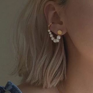 ピアス イヤーカフ パール ゴールドアクセサリー P16(ピアス)