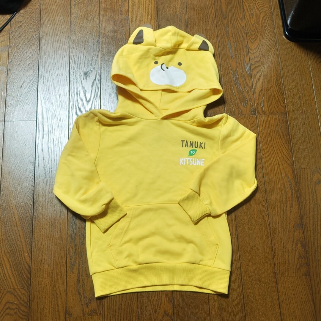 しまむら(シマムラ)のタヌキとキツネ　パーカー キッズ/ベビー/マタニティのキッズ服男の子用(90cm~)(Tシャツ/カットソー)の商品写真