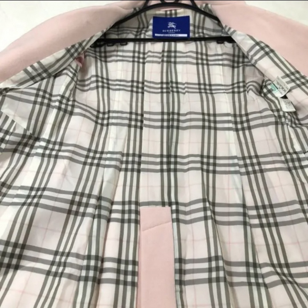 BURBERRY BLUE LABEL(バーバリーブルーレーベル)の【値下げ】バーバリーブルーレーベル ピンクコート レディースのジャケット/アウター(ロングコート)の商品写真