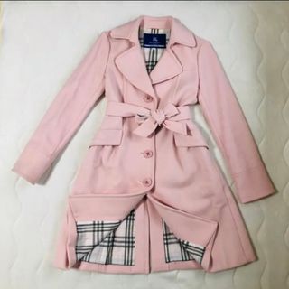 バーバリーブルーレーベル(BURBERRY BLUE LABEL)の【値下げ】バーバリーブルーレーベル ピンクコート(ロングコート)