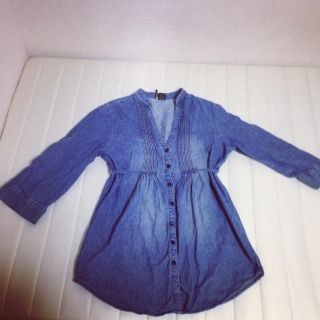 デニムワンピ？長めチュニック♡(ミニワンピース)