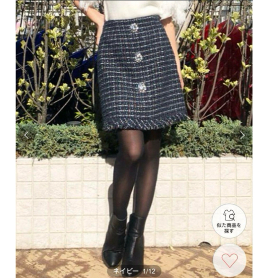 31 Sons de mode(トランテアンソンドゥモード)のトランテアンソンドゥモード ツイードスカート レディースのスカート(ひざ丈スカート)の商品写真