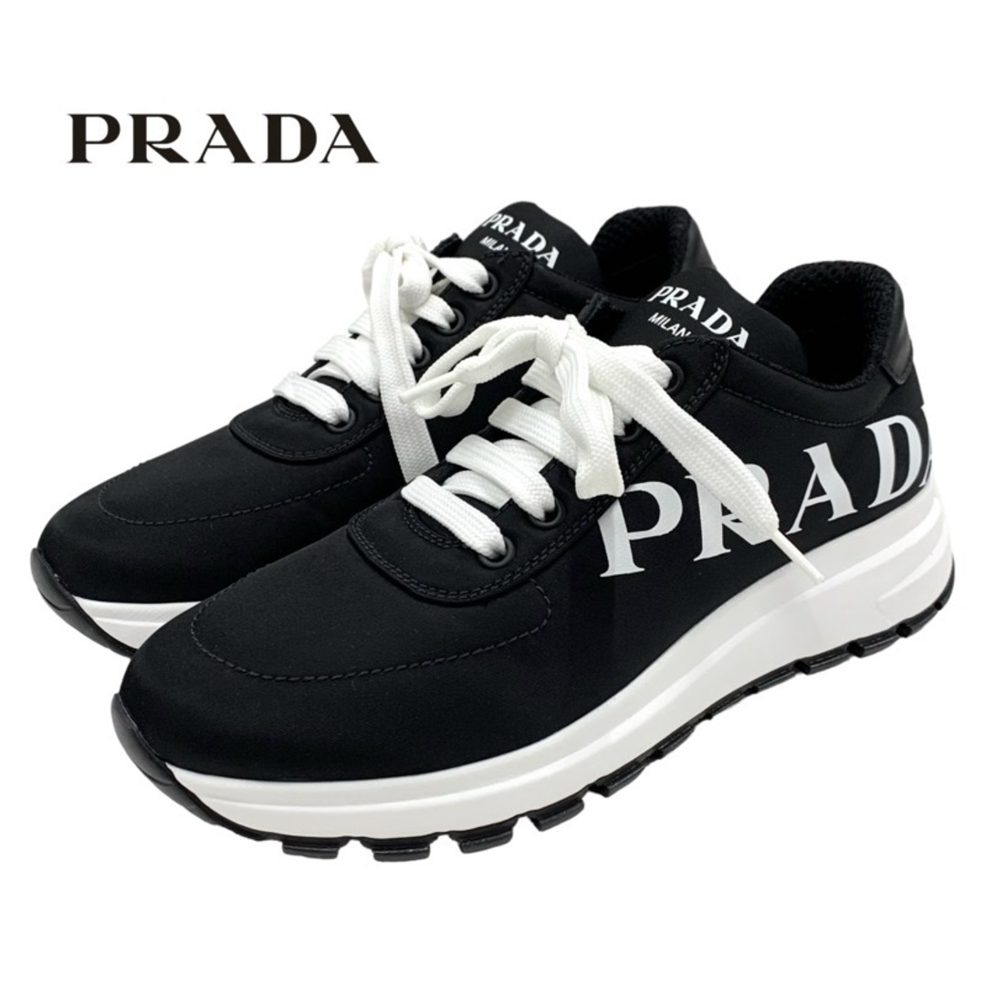 PRADA(プラダ)の未使用 プラダ PRADA スニーカー 靴 シューズ ロゴ ナイロン ブラック ホワイト レディースの靴/シューズ(スニーカー)の商品写真