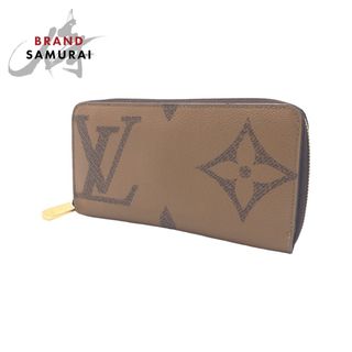 ルイヴィトン(LOUIS VUITTON)のLOUIS VUITTON ルイヴィトン モノグラム ジャイアント リバース ジッピーウォレット ブラウン 茶 ゴールド金具 PVC M69353 長財布 ラウンドファスナー メンズ 404907 【中古】(長財布)