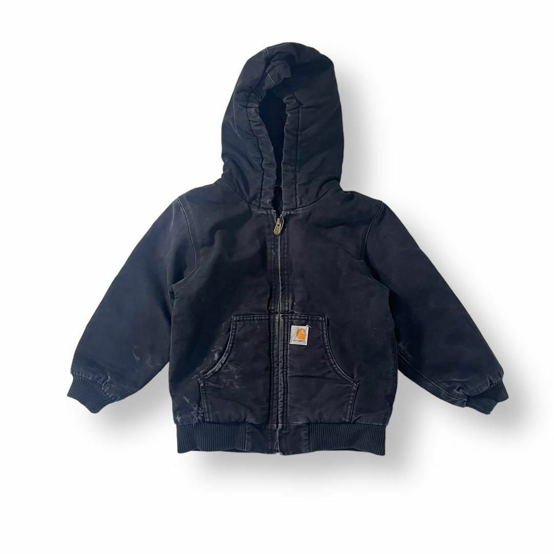 carhartt(カーハート)のカーハート アクティブジャケット ダック生地 パーカー キッズ ブラック S キッズ/ベビー/マタニティのキッズ服女の子用(90cm~)(ジャケット/上着)の商品写真