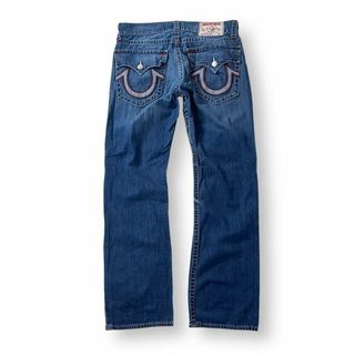 トゥルーレリジョン(True Religion)のトゥルーレリジョン ストレート 赤ステッチ デニム ジーンズ 34 フラップ(デニム/ジーンズ)