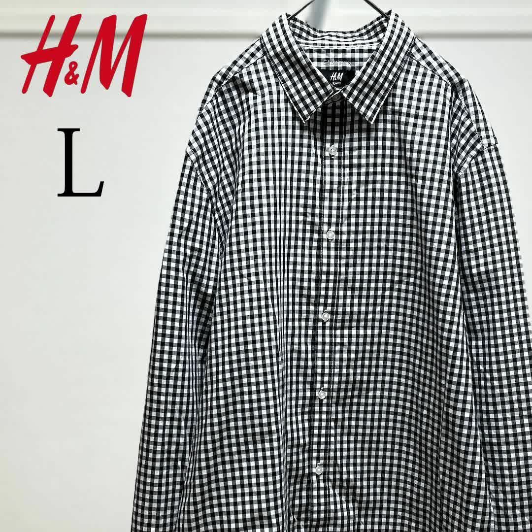 H&M(エイチアンドエム)のH&Mエイチアンドエム/ギンガムチェックシャツ/L メンズのトップス(シャツ)の商品写真