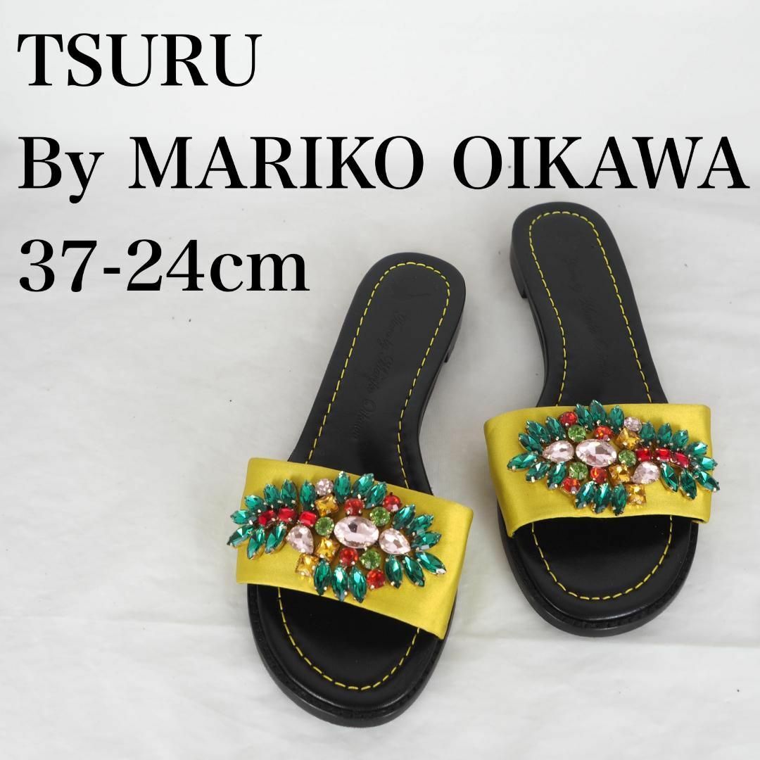 TSURU By MARIKO OIKAWA*サンダル*24cm*黒*M5143 レディースの靴/シューズ(サンダル)の商品写真