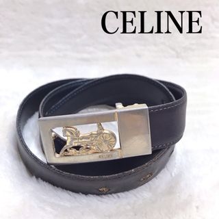 セリーヌ(celine)のCELINE セリーヌ 馬車金具 バックル リバーシブル レザー ベルト 金(ベルト)