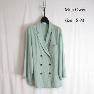 ミラオーウェン(Mila Owen)のMila Owen コットン リネン ダブル テーラード ジャケット 麻 春夏(テーラードジャケット)