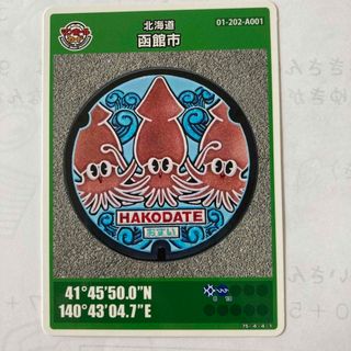 マンホールカード 北海道　函館市　カード　コレクション　非売品　イカ　漁火　(印刷物)