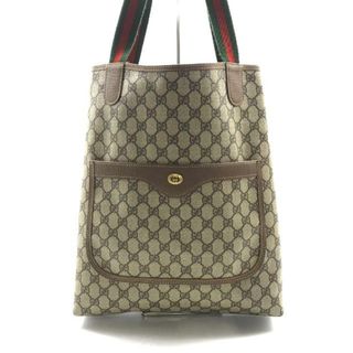 グッチ(Gucci)の良品 GUCCI グッチ GG スプリーム シェリーライン トート ワン ショルダー バッグ ブラウン a1441(トートバッグ)