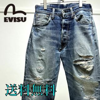 エビス(EVISU)の初期ビンテージEVISエヴィスジーンズ/水牛パッチ/2501XX/赤耳/30(デニム/ジーンズ)