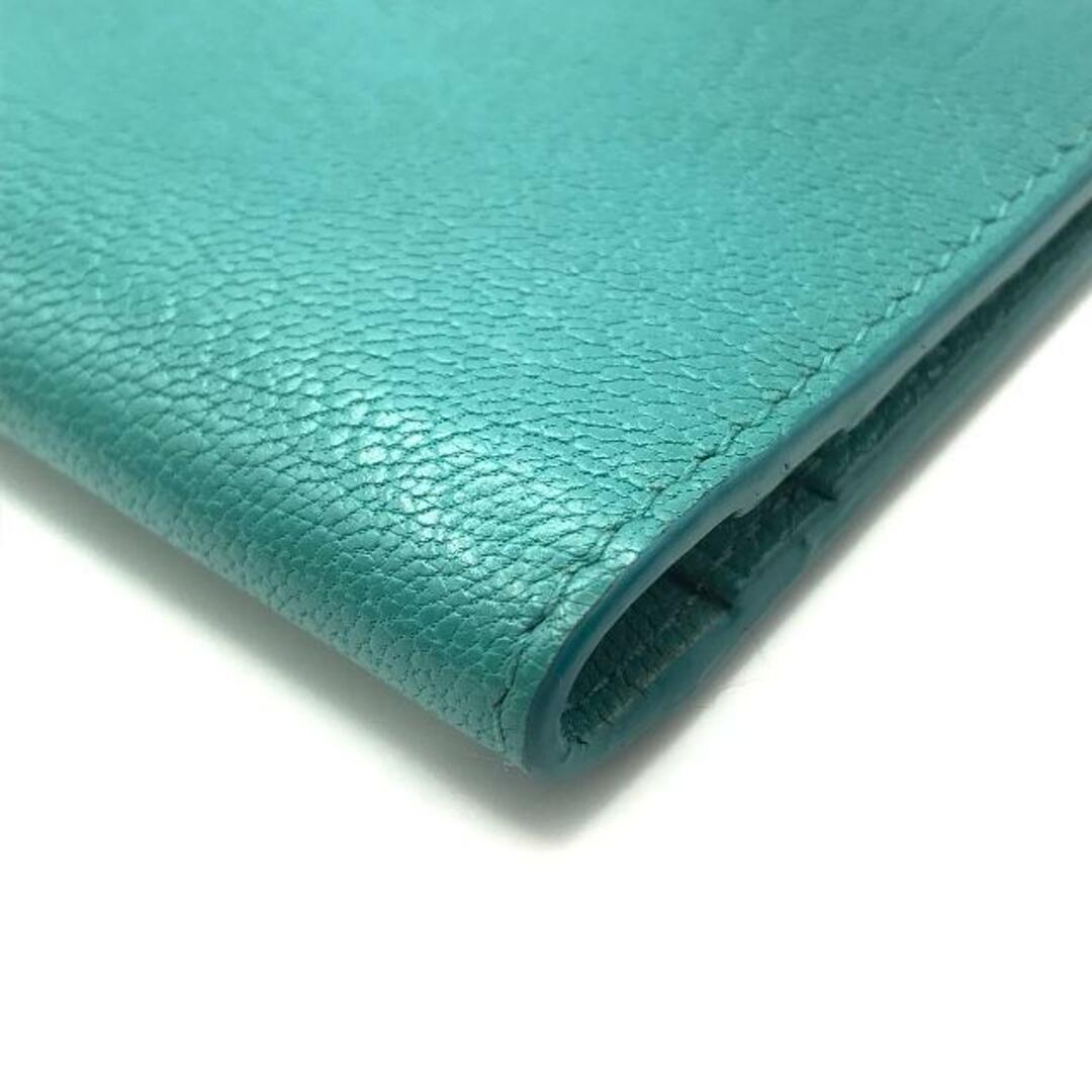 miumiu(ミュウミュウ)の美品 miumiu ミュウミュウ レザー チェーン パスケース カード入れ ブルー a2056 レディースのファッション小物(パスケース/IDカードホルダー)の商品写真