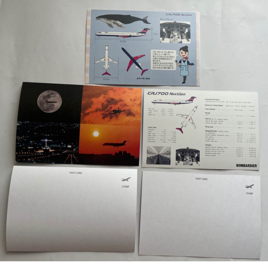 IBEX(アイベックス)のIBEX 搭乗証明書と飛行機ポストカード エンタメ/ホビーのテーブルゲーム/ホビー(航空機)の商品写真