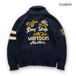 バンソン(VANSON)の【VANSON】バンソン 刺繍ワッペン ショールカラー ウールカーディガン(カーディガン)