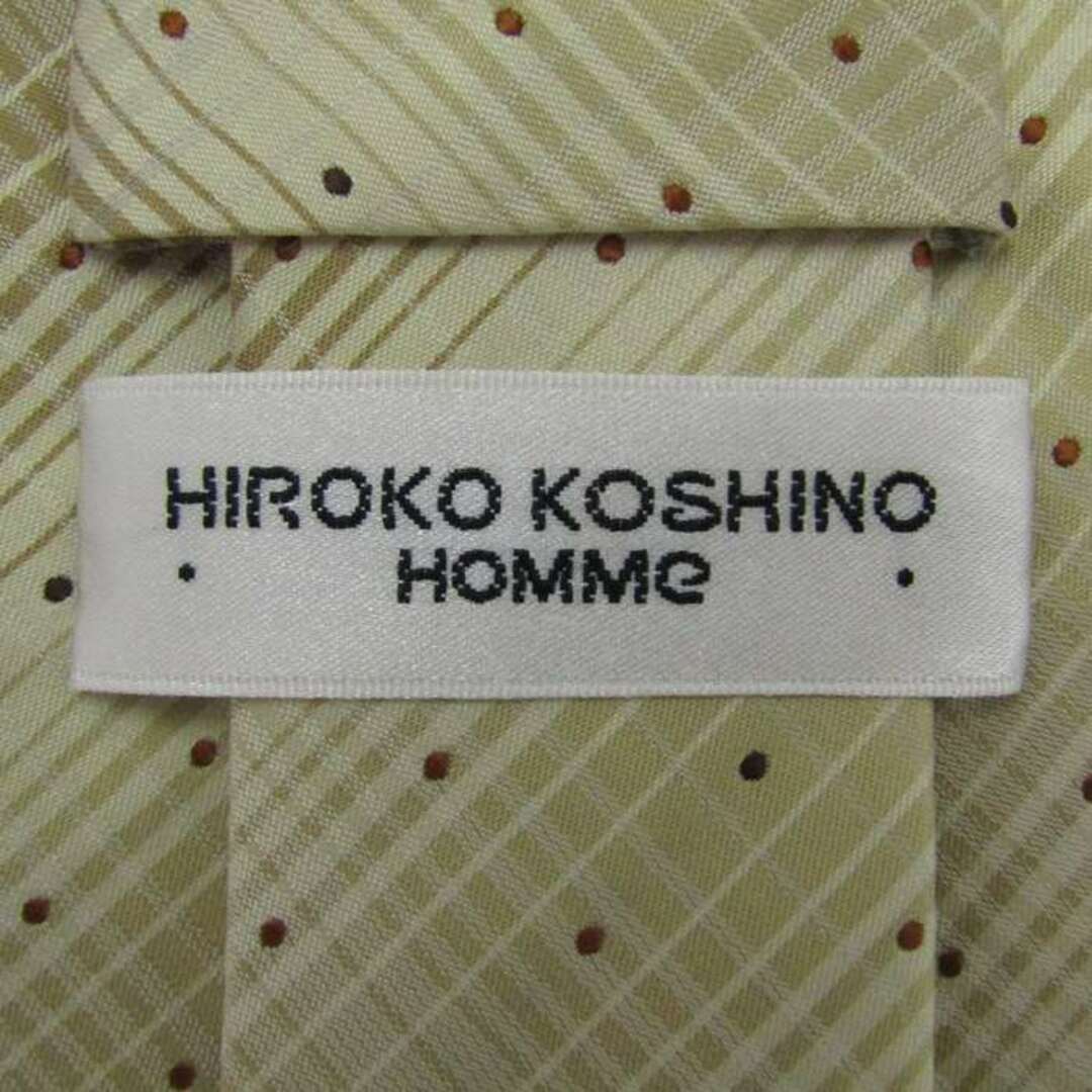 HIROKO KOSHINO(ヒロココシノ)のヒロココシノ ブランド ネクタイ シルク チェック柄 格子柄 ドット柄 メンズ ホワイト HIROKO KOSHINO メンズのファッション小物(ネクタイ)の商品写真