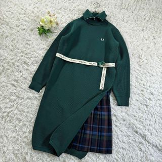 FRED PERRY - 美品 入手困難 フレッドペリー ニットワンピース レイヤード M ベルト 緑