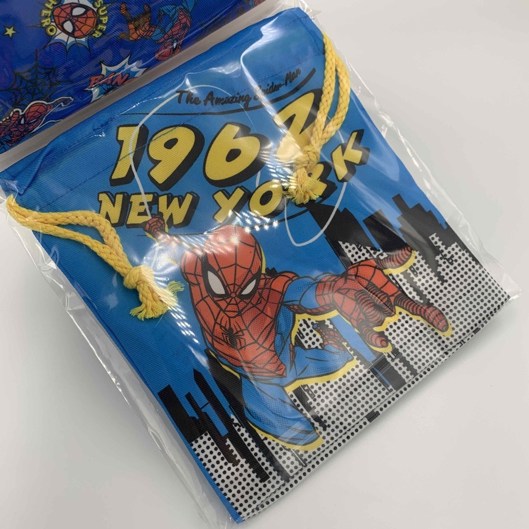 MARVEL(マーベル)の新品 スパイダーマン 巾着袋 3枚セット 給食袋 歯ブラシコップ袋 MARVEL キッズ/ベビー/マタニティのこども用バッグ(ランチボックス巾着)の商品写真