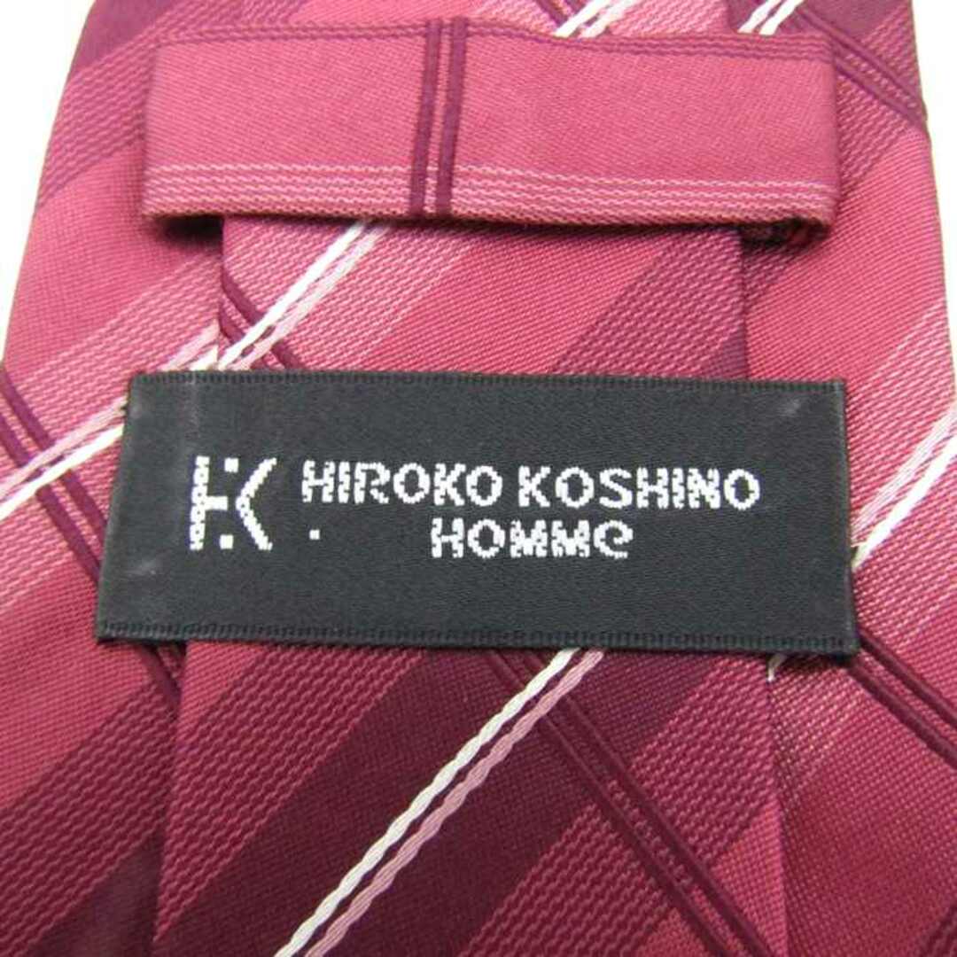 HIROKO KOSHINO(ヒロココシノ)のヒロココシノ ブランド ネクタイ シルク チェック柄 格子柄 メンズ レッド HIROKO KOSHINO メンズのファッション小物(ネクタイ)の商品写真