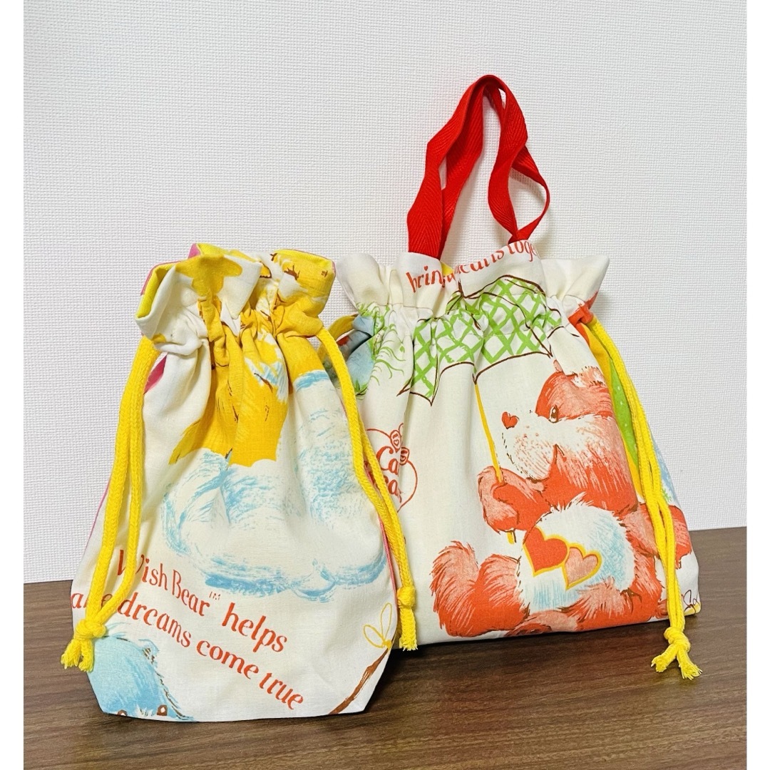 巾着袋&コップ袋　セット　女の子　ハンドメイド キッズ/ベビー/マタニティのこども用バッグ(通園バッグ)の商品写真