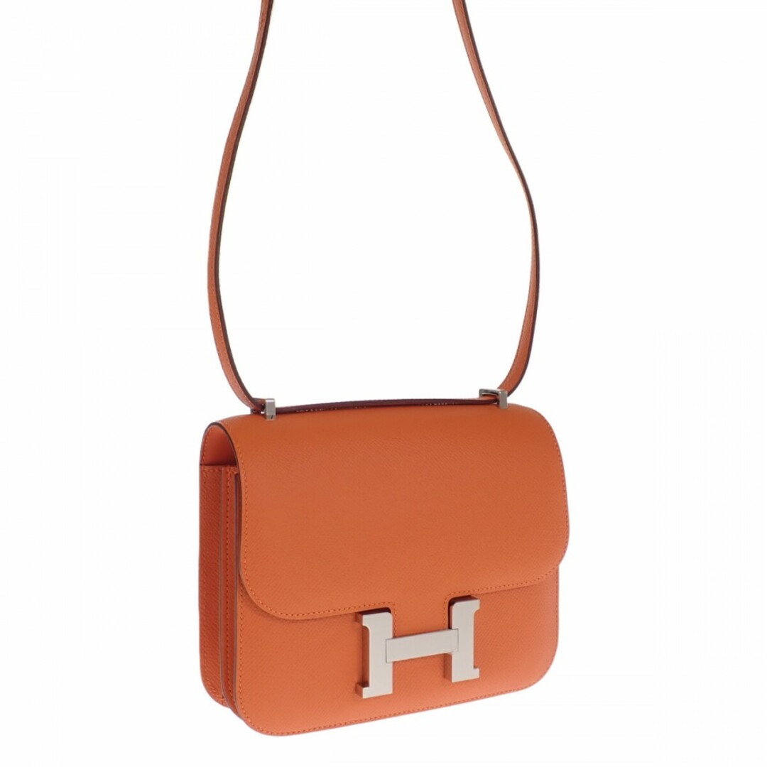 Hermes(エルメス)の【中古】【Sランク】HERMES エルメス コンスタンス 3 ミニ ショルダーバッグ ヴォーエプソン フー オレンジ系 シルバー金具 B刻印 レディース【ISEYA】 レディースのバッグ(メッセンジャーバッグ)の商品写真