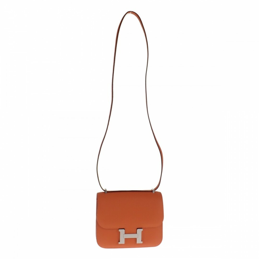 Hermes(エルメス)の【中古】【Sランク】HERMES エルメス コンスタンス 3 ミニ ショルダーバッグ ヴォーエプソン フー オレンジ系 シルバー金具 B刻印 レディース【ISEYA】 レディースのバッグ(メッセンジャーバッグ)の商品写真