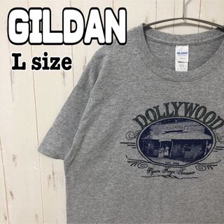 ギルタン(GILDAN)のGILDAN ギルダン ビッグシルエット tシャツ 半袖 プリント グレー 古着(Tシャツ/カットソー(半袖/袖なし))