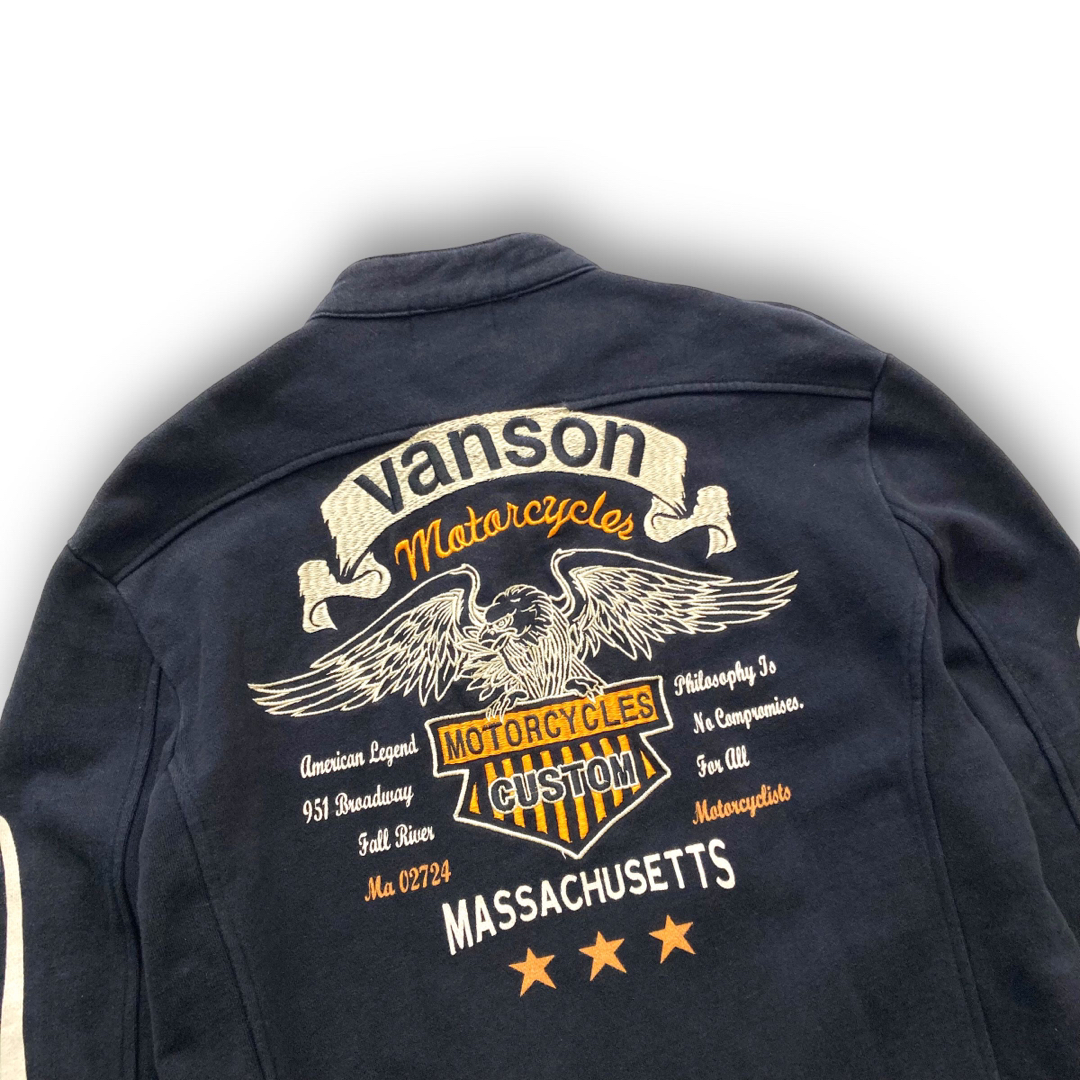 VANSON(バンソン)の【VANSON】バンソン ジップスウェット ライダースジャケット イーグル刺繍 メンズのジャケット/アウター(ブルゾン)の商品写真