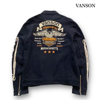 バンソン(VANSON)の【VANSON】バンソン ジップスウェット ライダースジャケット イーグル刺繍(ブルゾン)