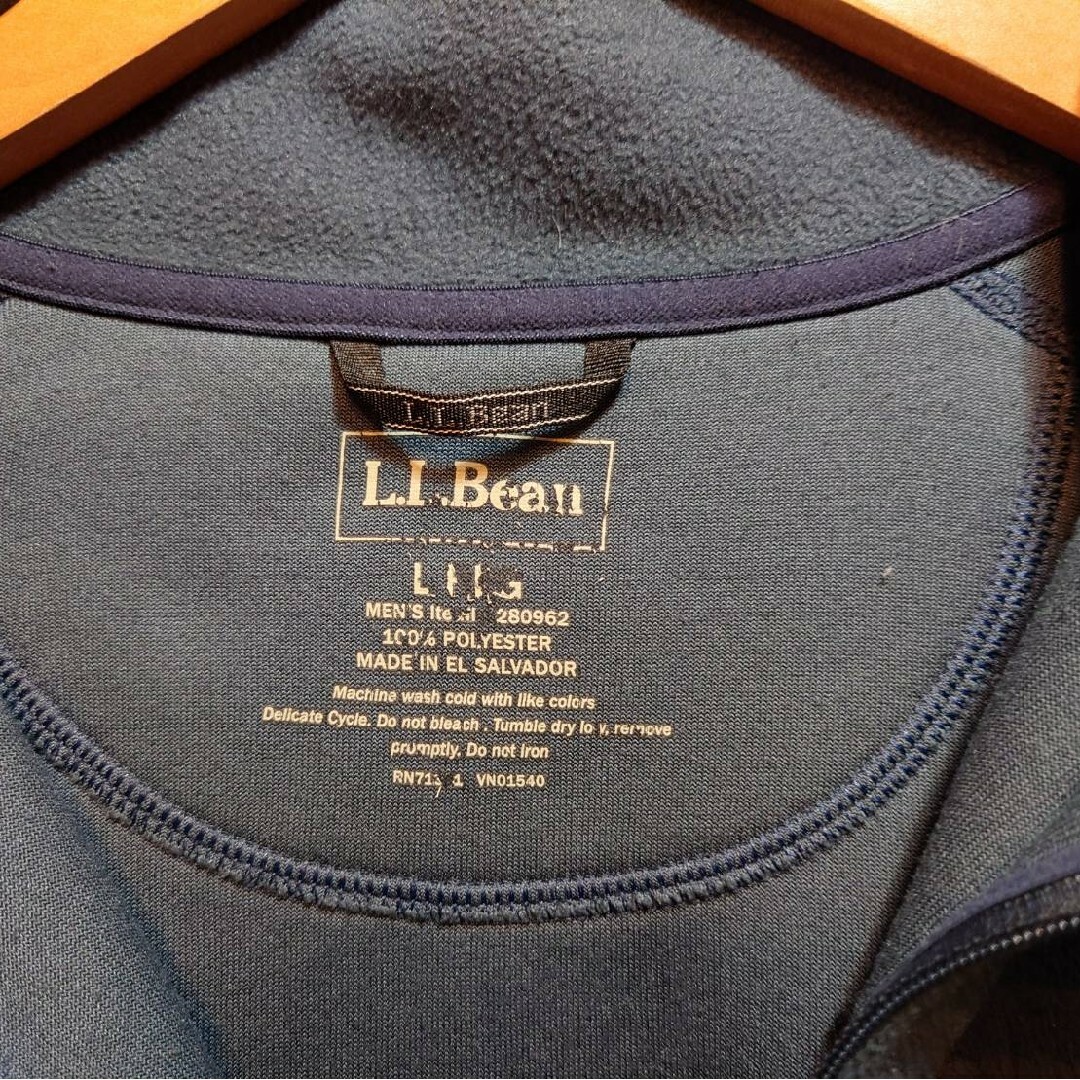 L.L.Bean(エルエルビーン)の☆US古着エルエルビーン/フリースプルオーバー/ネイビー/L メンズのジャケット/アウター(その他)の商品写真