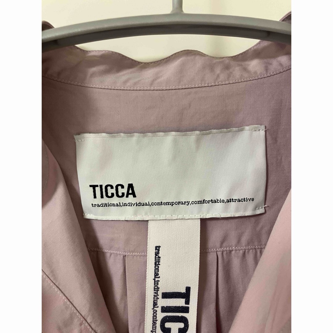 TICCA(ティッカ)のticca  ノーカラーシャツ ピンク　TBCA-112 レディースのトップス(シャツ/ブラウス(長袖/七分))の商品写真