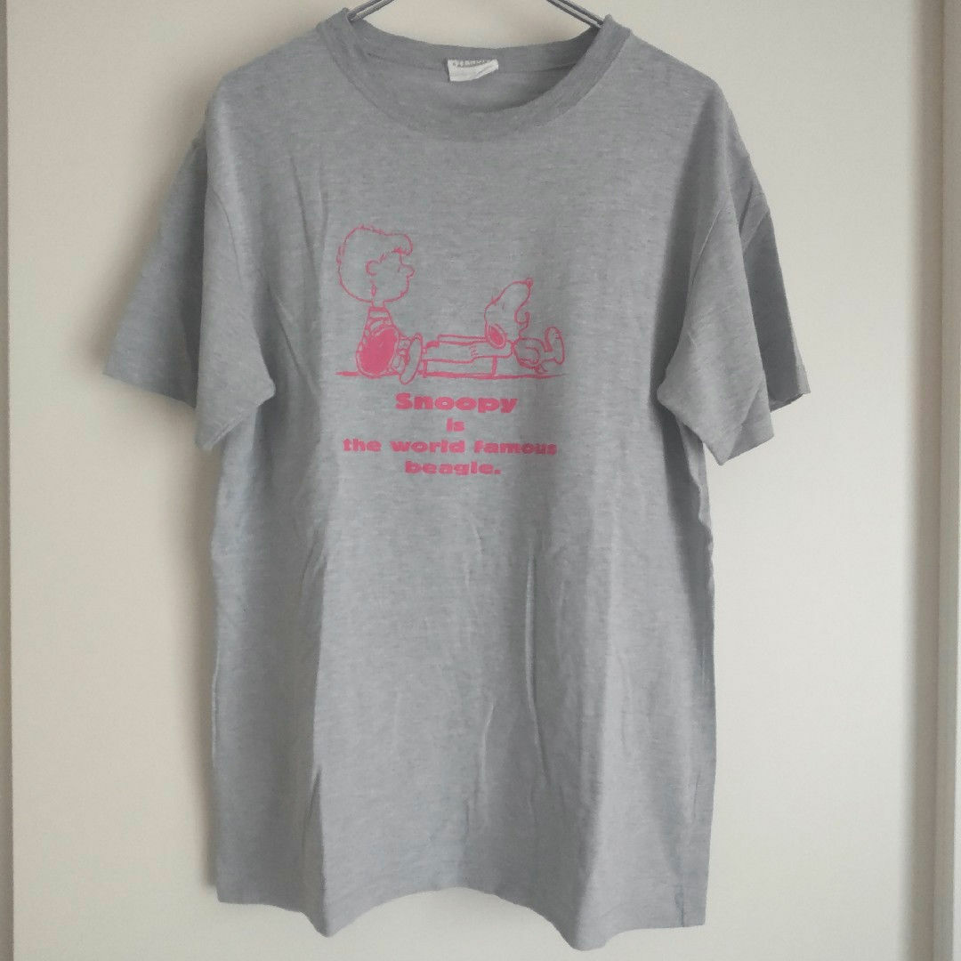 PEANUTS(ピーナッツ)のスヌーピーTシャツ 半袖 ピーナッツ カジュアル グレー L レディースのトップス(Tシャツ(半袖/袖なし))の商品写真