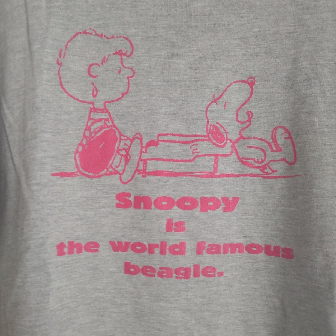 PEANUTS(ピーナッツ)のスヌーピーTシャツ 半袖 ピーナッツ カジュアル グレー L レディースのトップス(Tシャツ(半袖/袖なし))の商品写真