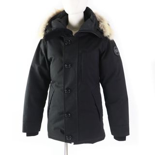 極美品 CANADA GOOSE カナダグース 3481JMB CRESTON クレストン ファー・フード付き ダウンコート ブラック 2XS カナダ製 正規品