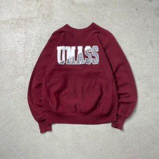 90年代 USA製 MV SPORT スウェットシャツ UMASS カレッジロゴ リバースタイプ メンズL(スウェット)