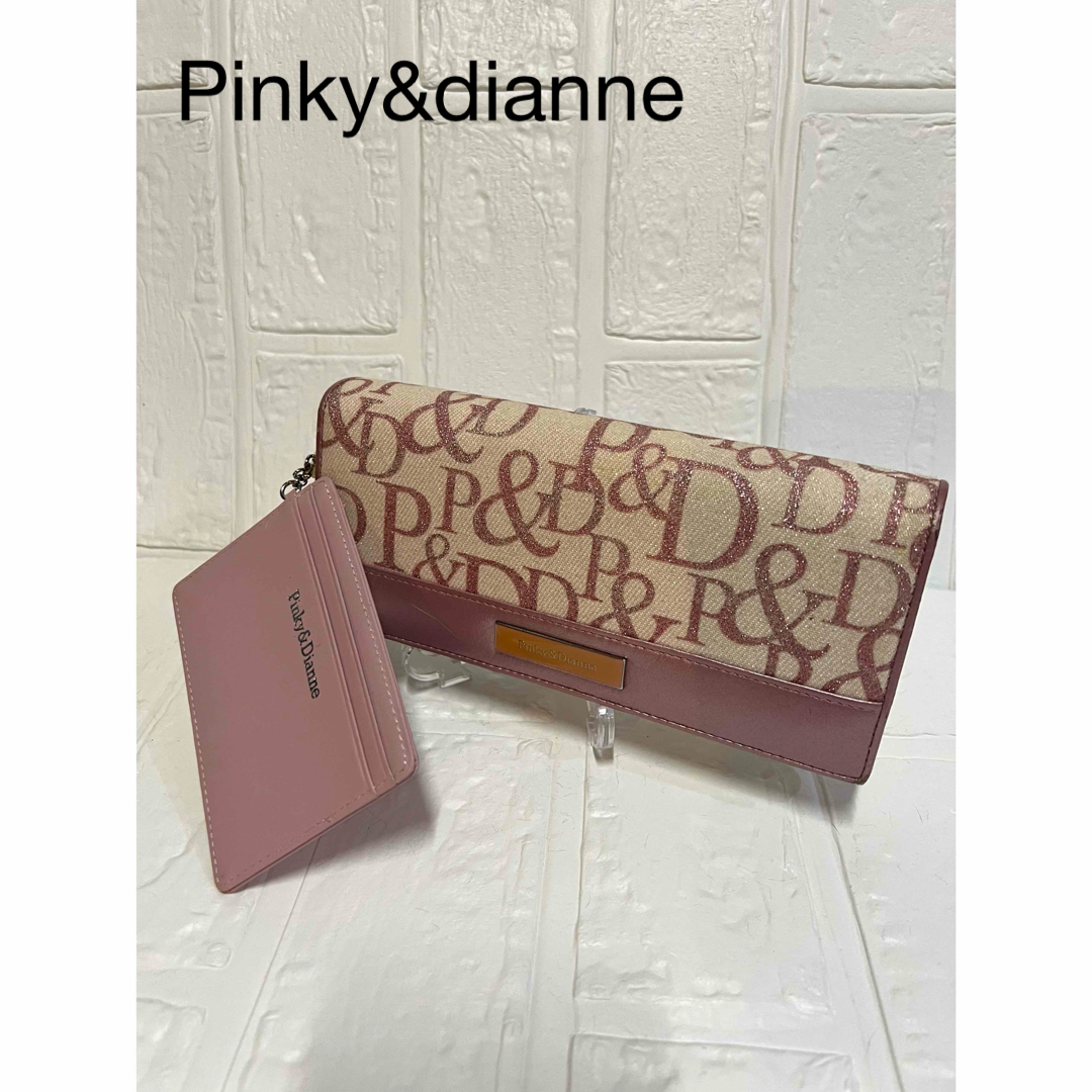 Pinky&Dianne(ピンキーアンドダイアン)の【本日限定】ピンキー&ダイアン 財布 長財布 パスケース付き キャンバス ピンク レディースのファッション小物(財布)の商品写真