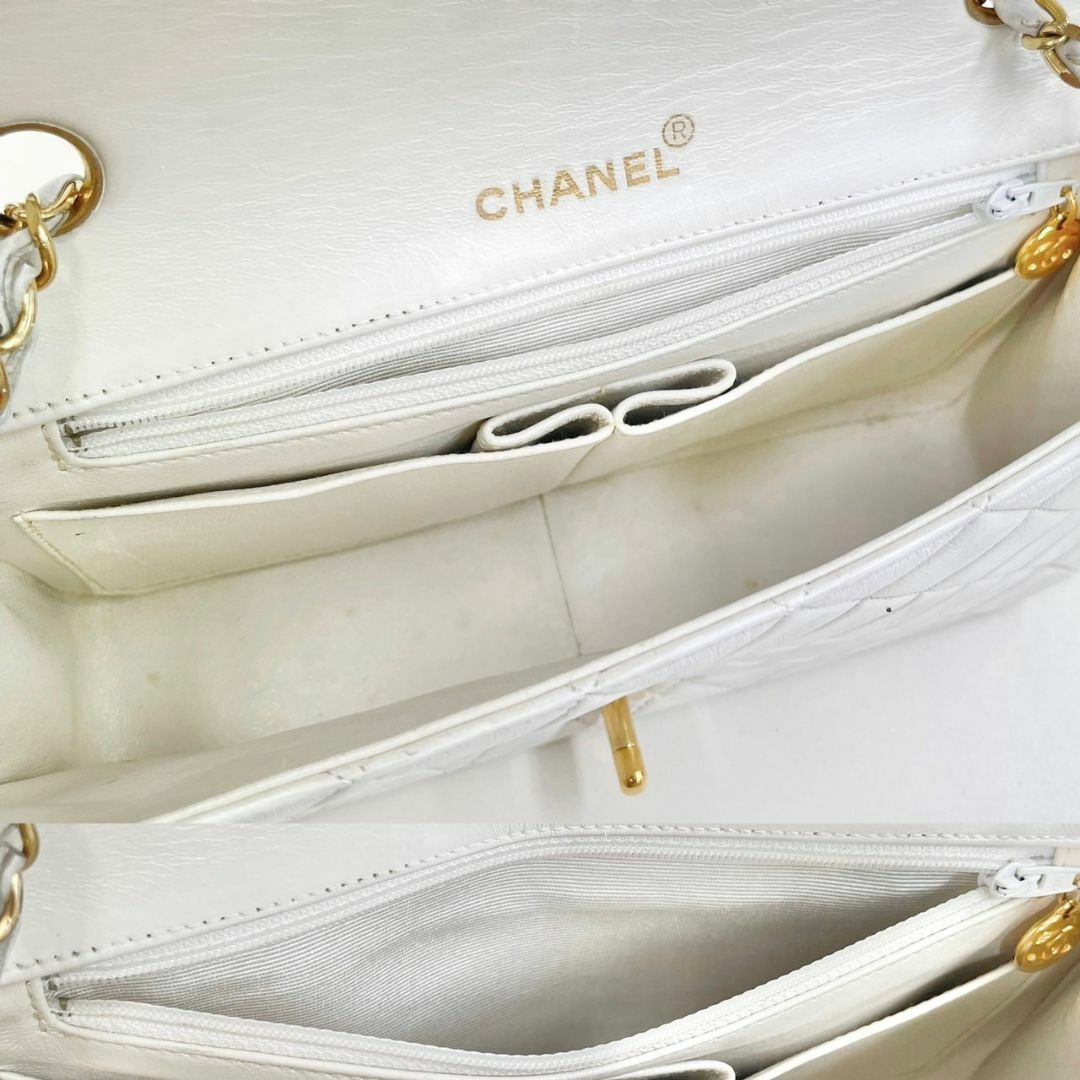 CHANEL - シャネル フルフラップ マトラッセ 白 ショルダー CHANEL - シャネル フルフラップ マトラッセ 白 ショルダー
