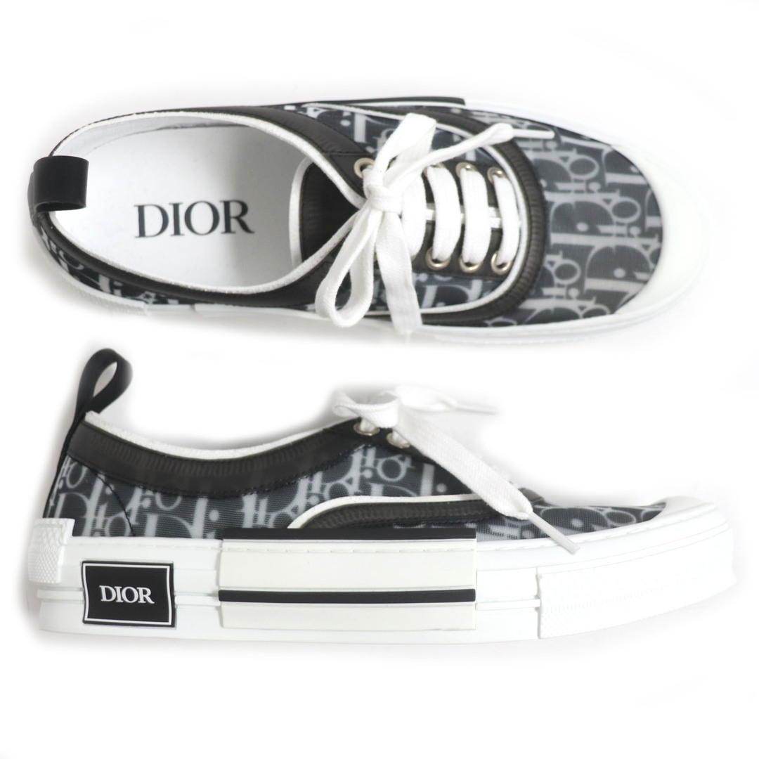 DIOR HOMME(ディオールオム)の未使用品 DIOR ディオール オム 3SN278YJP B23 オブリーク ローカットスニーカー ホワイト×ブラック 40 保存袋付き イタリア製 メンズ メンズの靴/シューズ(スニーカー)の商品写真