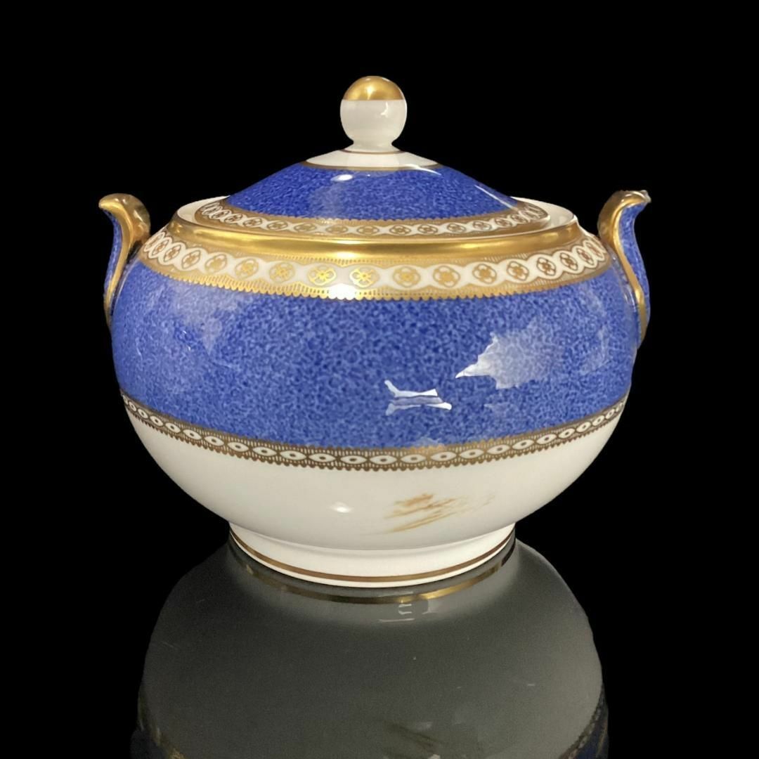 WEDGWOOD(ウェッジウッド)の★希少★ユーランダーパウダー ブルー ティーポット シュガーポット クリーマー インテリア/住まい/日用品のキッチン/食器(グラス/カップ)の商品写真